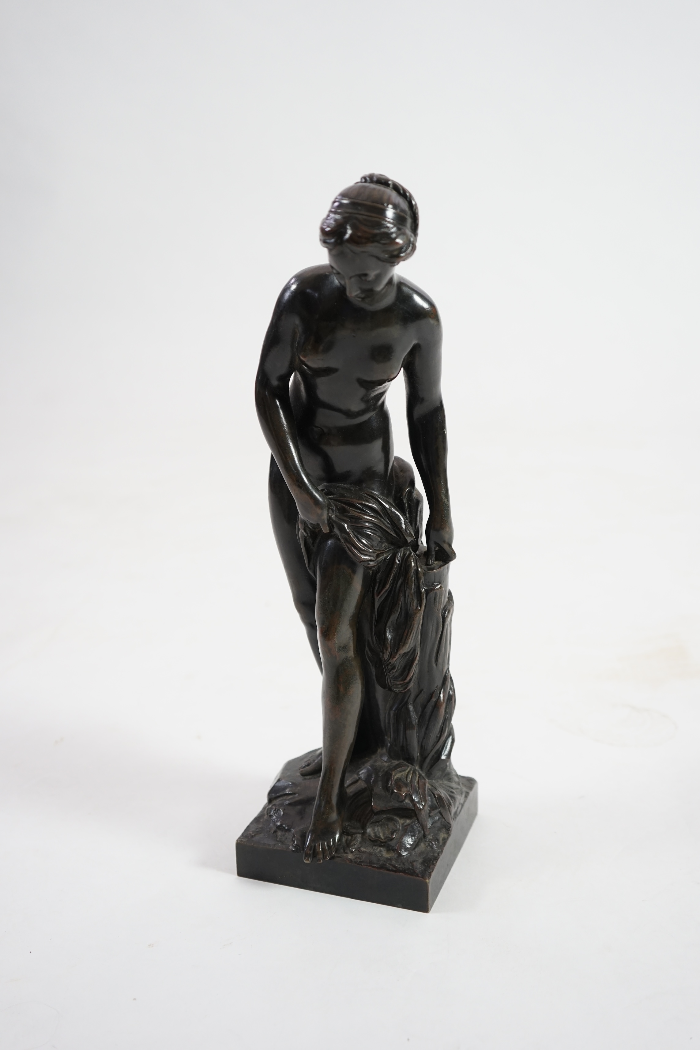 After Étienne-Maurice Falconet (1716-1791), a late 19th century bronze figure of Venus au bain